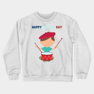 Little Kid and French Drum - Bastille Day Crewneck Sweatshirt